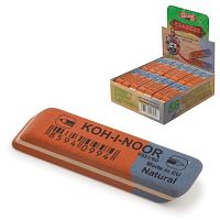 Ластик KOH-I-NOOR 6521/60, 57x14x8 мм, красно-синий, прямоугольный, скошенные края, натуральный каучук, 6521060010KDRU | код 225396 | KOH-I-NOOR