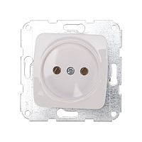 DEA Розетка 1-ая керамика б/з с/у 10А мех. Бел KRANZ | код KR-78-0214 | KRANZ