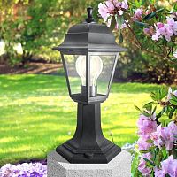 Светильник садово-парковый НТУ 04-60-001 Оскар четырехгранный черный IP44 Е27 max60Вт | код Б0048099 | ЭРА