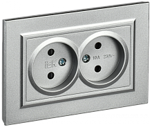 BRITE Роз. 2-я без з/к с з/ш 10А в сб. РСш12-2-БрА алюм. IEK | код BR-R23-10-K47-F | IEK