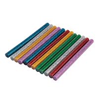 Стержни клеевые REXANT 7 мм, 100 мм, цветные с блестками (12 шт./уп.) (блистер) | код 09-1025 | REXANT