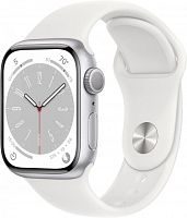 Смарт-часы Apple Watch Series 8 А2770 41мм OLED корп.серебристый рем.белый разм.брасл.:M/L (MP6M3LL/A) | код 1872240 | APPLE