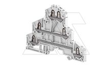 Клемма ZK2.5-T1 пружинный зажим, 6 контактов, 3 уровня замкнуты, 22А, 500В, серый | код 70551100 | Entrelec