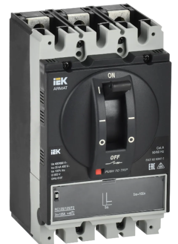 ARMAT Авт. выкл. лит. корпус 3P A 35кА 125А э/м рег. IEK | код AR-MCCB-3A-035-0125A-MTUC | IEK ARMAT Авт. выкл. лит. корпус 3P A 35кА 125А э/м рег. IEK | код AR-MCCB-3A-035-0125A-MTUC | IEK