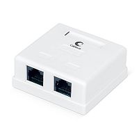 Cabeus WS-8P8C-Cat.6-2 Розетка компьютерная RJ-45(8P8C), категория 6, двойная, внешняя, Dual IDC | код 7482c | Cabeus