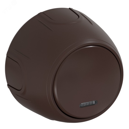Выключатель одинарный Rotondo с подсветкой, цвет коричневый | код 7700863 | OneKeyElectro
