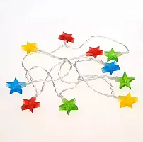 Гирлянда светодиодная "Звездочки" 1.5м 10LED мультиколор провод прозр. 2хAA (батарейки не в комплекте) | код 303-090 | Neon-Night