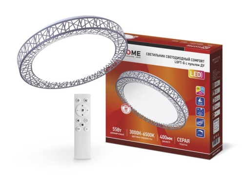 Светильник светодиодный COMFORT Loft-G 55Вт 230В 3000-6500К 4400лм 400х100мм с пультом ДУ | код 4690612035093 | IN HOME