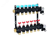 Композитная коллекторная группа с расходомером (0-3л) и термометром, 1 - 11 x 3/4EK | код UFH-0605MDK11-03L | Henco