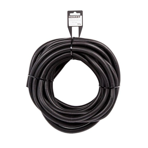Труба автомобильная гофрированная ПП, 12,7мм, разрезная, бухта 10 м/уп., REXANT | код 15-1310 | REXANT