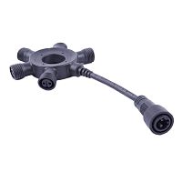 Соединитель для гирлянд UTC-F90 Y6 BLACK серии F90RPO круговой 1 вход-5 выходов черн. Uniel UL-00013230