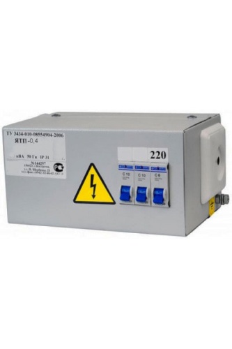 Ящик с понижающим трансформатором ЯТП-0,4 У3 220/42В, с 3-мя автоматами, IP31 | код ET014085 | Электротехник Ящик с понижающим трансформатором ЯТП-0,4 У3 220/42В, с 3-мя автоматами, IP31 | код ET014085 | Электротехник