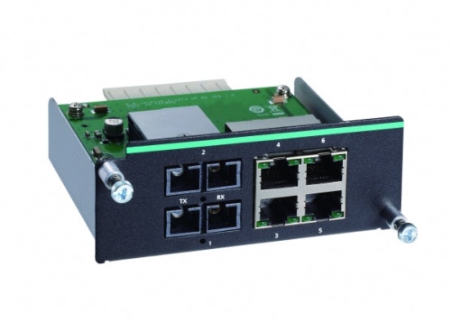 Модуль IM-6700A-2SSC4TX Fast Ethernet module with 2 single-mode 100BaseFX ports with SC connectors and 4 10/100BaseT(X) ports | код 00-06100438 | MOXA