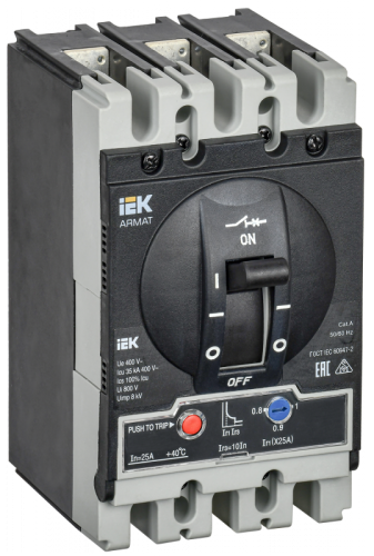 ARMAT Авт. выкл. лит. корпус 3P S 35кА 25А ТМ рег. IEK | код AR-MCCB-3S-035-0025A-ATUC | IEK