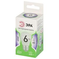 Лампа светодиодная LED 6 Вт 600Лм 6000К шар холодный E27 220-240В LED P45-6W-865-E27 Green Line | код Б0067059 | ЭРА