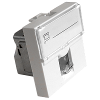 Вставка Mosaic 45x45, RJ-45 STP, кат.5e, со шторкой и увеличенным окном маркировки, белая | код LAN-SIP-23S5E-WH | LANMASTER