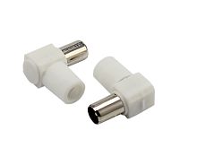 Разъем штекер TV REXANT без пайки белый угловой | код 05-2061 | REXANT