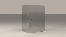 Щит моноблочный 300x400x150мм (ВxШxГ) из нерж. стали навесной с монт. панелью однодверный, 1 язычковый замок, дно глухое, IP66 | код EC040315X | ETA