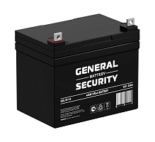 GSL33-12 Аккумуляторная батарея систем охраны и пожарной безопасности, напряжение: 12В, ёмкость: 33Ач, клеммы типа: F4, Размеры ДШВ: 197х131х180мм, вес: 10,1кг. Срок службы: до 8 лет. | код GSL33-12 | GENERAL SECURITY