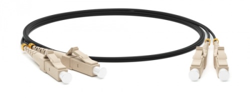 Патч-корд волоконно-оптический (шнур) MM 50/125 LC-LC 2 мм duplex LSZH 1 м черный, Hyperline FC-D2-50-LC/PR-LC/PR-H-1M-LSZH-BK | код 225285 | Hyperline