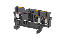 Клемма проходная PUSH-IN 2,5 мм2, на 3 подключения, черная PQ2.5-1X2-BLACK | код 3102050005 | Elmex