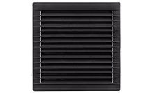 Решетка вентиляционная с сеткой квадратная 170х170мм с круглым выводом O125мм, пластик, графит | код 02-257 | airRoxy