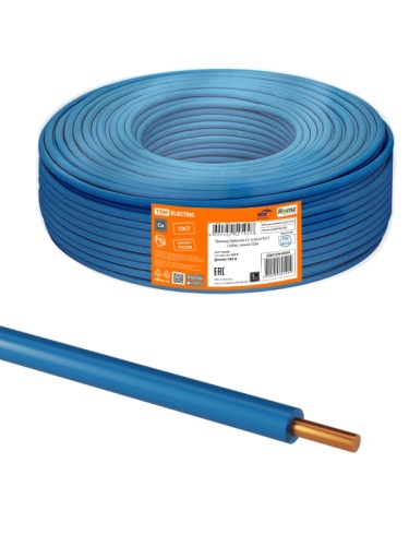 Провод ПуВнг(А)-LS 1х6,0 ГОСТ (на катушке 300м), синий TDM | код SQ0124-0107 | РЭМЗ ТМ