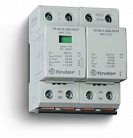 Устройство защиты от импульсных перенапряжений УЗИП тип 1+2 (1 варистор/искровый разрядник + 1 искровый разрядник), модульный, ширина 72мм, степень защиты IP20 | код 7P0282601025 | FINDER