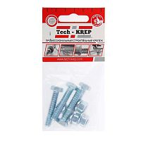 Болт М8х30 с шестигранной головкой цинк. с гайк. и шайб. DIN 933 (уп.4шт) класс прочности 8.8. пакет Tech-Krep 112722