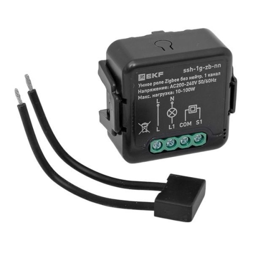 Умное реле в подрозетник 1-канальное без нейтрали Zigbee EKF Connect Select | код ssh-1g-zb-nn | EKF фото 2 Умное реле в подрозетник 1-канальное без нейтрали Zigbee EKF Connect Select | код ssh-1g-zb-nn | EKF фото 2