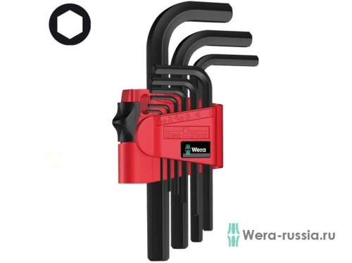 Набор Г-образных ключей, 1.5 - 10 мм, 9 предметов. 950/9 Hex-Plus BlackLaser 7 | код WE-021737 | Wera Набор Г-образных ключей, 1.5 - 10 мм, 9 предметов. 950/9 Hex-Plus BlackLaser 7 | код WE-021737 | Wera
