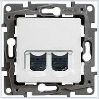 Розетка компьютерная 2xRJ45 Cat.6 ETIKA, белый | код. 672254 | Legrand