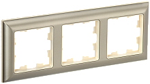 BRITE Рамка 3-мест. РУ-3-Бр беж./шамп. IEK | код BR-M32-12-3-K10 | IEK
