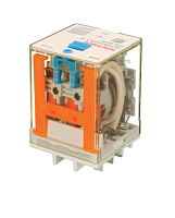 Реле REH3AO220LTS, 3NO, 16A(400VAC)/ 10A(220VDC), 220VDC, мех. инд., тест-кнопка, LED, магнит | код REH3AO220LTS | Shenler