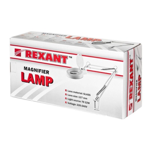 Лупа на струбцине, круглая, 8D, с подсветкой, белая (Ст) артикул | код 31-0021 | REXANT фото 4