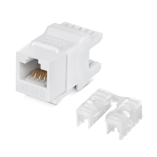 Cabeus KJ-RJ45-Cat.5e-180 Degree Вставка Keystone Jack RJ-45(8P8C), 180 градусов, категория 5e, Dual IDC (110&Krone type), белая | код 7960c | Cabeus