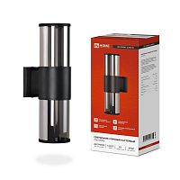 Светильник SMOKY-2хA60-BL E27 IP65 под лампу 2хA60 НБУ уличный настенный двусторонний алюм. черн. | код 4690612052908 | IN HOME