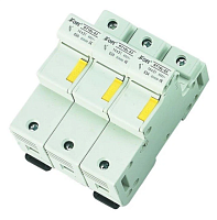 Держатель вставок плавких цилиндр., 3P, 50A, 690VAC, 14x51mm, LED, 4.5M | код RT18L-63X-3 | CHFE