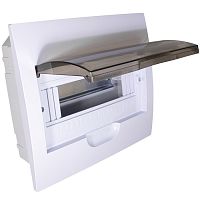 Распределительный щит RUICHI ЩРВ-П-10 встраиваемый, прозрачный, чёрная дверь, IP40 | код 115589 | Ruichi