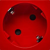 Розетка с заземлением - безвинтовые зажимы - со шторками 16А 250В - 45°- 2 модуля - красный | код 4525059 | Legrand