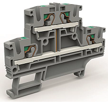 Двухярусная клемма с объединенными ярусами на 4 кв.мм (замена на VPRTT-4-PV-GY) | код ZEFD410GR | DKC