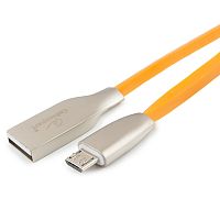 Кабель USB 2.0 Cablexpert CC-G-mUSB01O-1M, AM/microB, серия Gold, длина 1м, оранжевый, блистер | код CC-G-mUSB01O-1M | Cablexpert