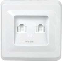 Розетка 2-местная компьютерная РК10-2-ВБ RJ45 Cat5e ВЕГА белый | код EKV25-K01-DM | IEK