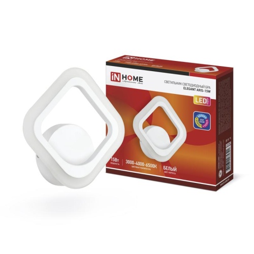 Светильник светодиодный ELEGANT ARIS-15W 15Вт 230В 3000-4000-6500К 1050лм STEP COLOR бел. | код 4690612035321 | IN HOME Светильник светодиодный ELEGANT ARIS-15W 15Вт 230В 3000-4000-6500К 1050лм STEP COLOR бел. | код 4690612035321 | IN HOME