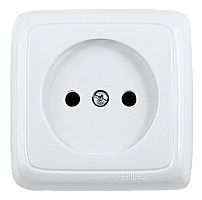 Розетка 1 - местная, РА16-101, 16 А, 2P, открытой установки, без заземляющего контакта, габ. размеры 62 х 62 х 40 мм, без изолирующей и монтажной пластины, 250 В, белая, ALFA IP20 (165 шт.) HEGEL | код РА16-101 | HEGEL
