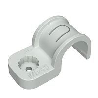 Крепеж-скоба пластиковая односторонняя для прямого монтажа атмосферостойкая серая в п/э d20 мм (10шт/550шт уп/кор) Промрукав | код PR13.0398 | ПРОМРУКАВ