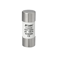 Вставка плавкая цилиндр., 125A, 500VAC, 120kA, 22х58mm, тип gG | код C22-125GG | CHFE