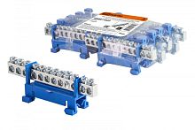 Шина N нулевая с изолятором на DIN-рейку 6x9мм стойка мал. 12 групп никелированная TDM | код SQ0801-0323 | TDM