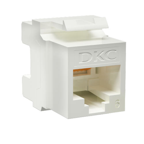 Модуль Keystone RJ45 CAT6 неэкр180 градусов белый | код RNK6U180WH | DKC Модуль Keystone RJ45 CAT6 неэкр180 градусов белый | код RNK6U180WH | DKC
