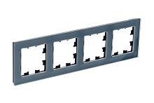 ATLASDESIGN NATURE 4-постовая РАМКА, НАТУРАЛЬНОЕ СТЕКЛО, ГРИФЕЛЬ | код ATN360704 | Systeme Electric